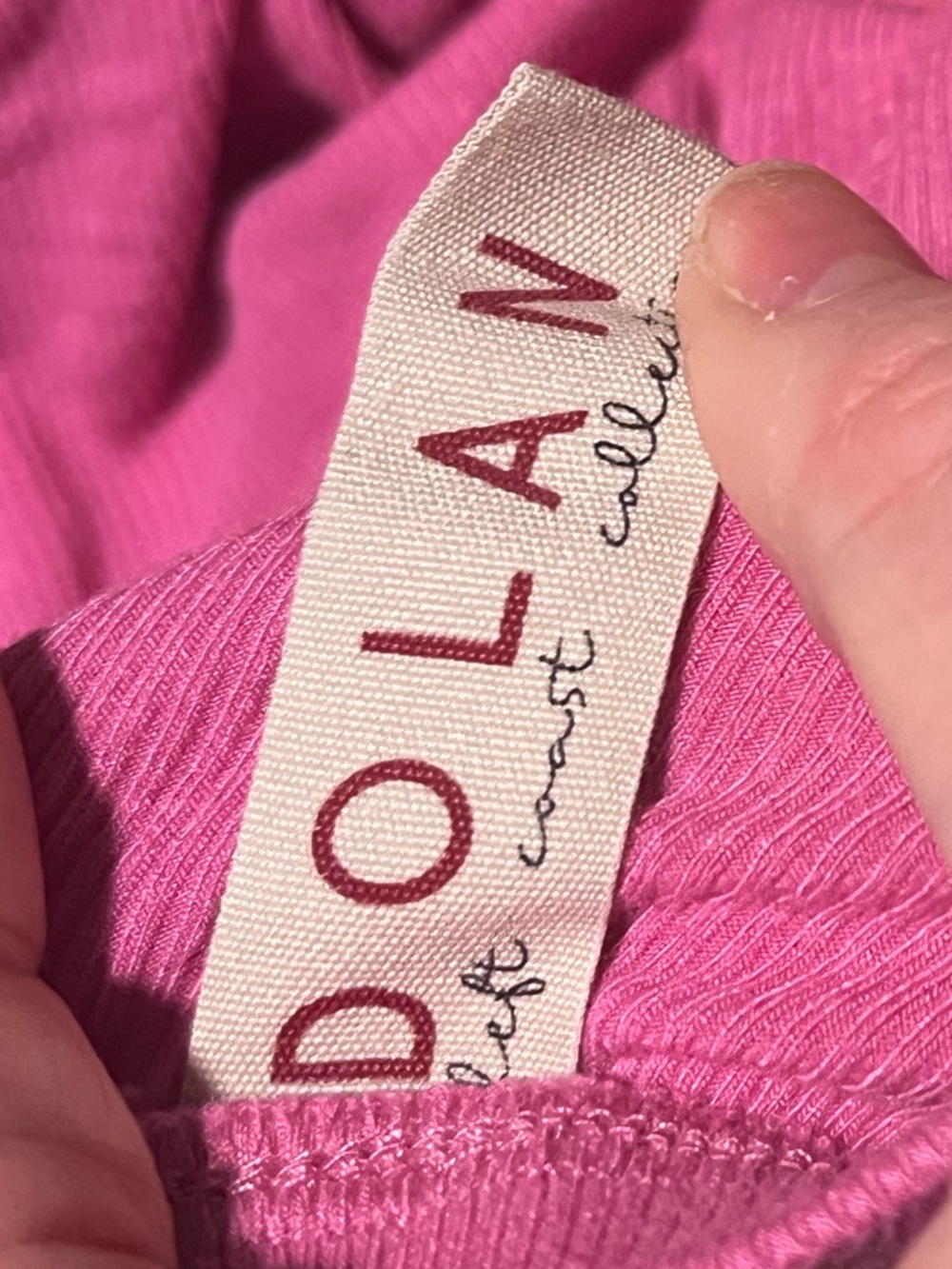 dolan Two-Tone Pink & Mustard Ruched Ribbed Cami - Picture 2 of 4